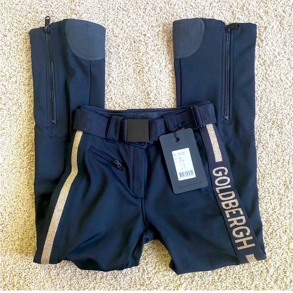 FOR @SharetheTrends ONLY: Goldbergh Cher Ski Pants Black Gold Logo NWT US 6